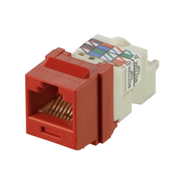 Cat 6 Utp Jack Module, Tp Style, Red  (10 Pack), 10PK